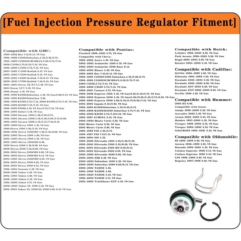 ZIMGLOBAL Fuel Pressure Regulator Compatible with Buick Cadillac Chevrotlet Isuzu GMC Hummer Pontiac Oldsmobile #FP10021 PR203 PR217 PR155 217-3073 - Image 4